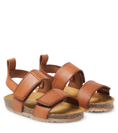 Pèpè Baby Twoconme Leather Sandals In Brown