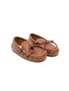 Pèpè Bow-detail Leather Mocassins In Brown