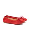 Pèpè Bow-detail Suede Ballerinas In Red
