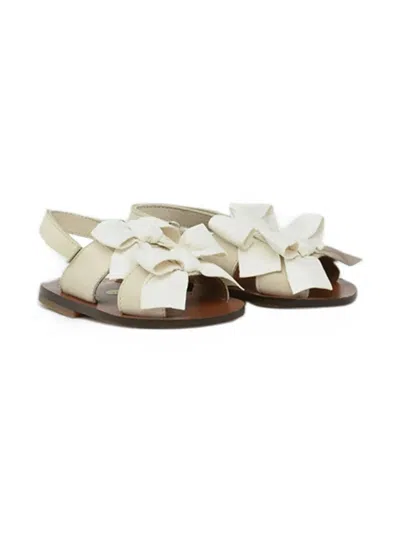 Pèpè Kids' Bow-embellished Sandals In White