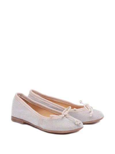 Pèpè Kids' Bow-detail Glitter Ballet Flats In White