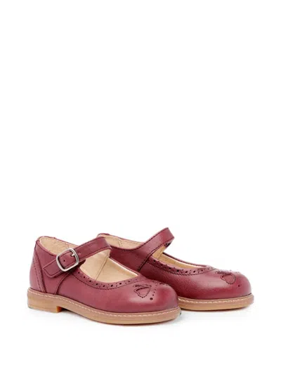 Pèpè Kids' Brogue-detai Ballet Flats In Red