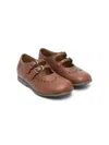 Pèpè Buckle-fastening Leather Ballerinas In Brown