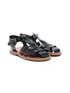 Pèpè Buckle-fastening Leather Sandals In Blue