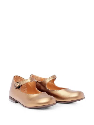 Pèpè Kids' Buckle-fastening Ballet Flats In Gold