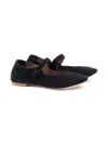 Pèpè Button-fastening Suede Ballerinas In Black