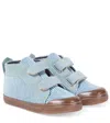 Pèpè Corduroy And Suede Sneakers In Blue