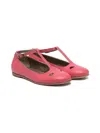 Pèpè Cut Out-detail Leather Ballerinas In Pink