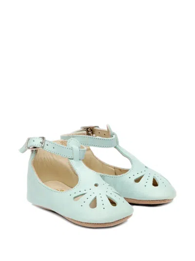 Pèpè Babies' 镂空细节学步鞋 In Blue