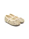 Pèpè Darlyn Glitter Ballerina Shoes In 金色