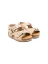 Pèpè Double-buckle Suede Sandals In Neutrals
