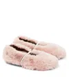 Pèpè Faux Fur Ballet Flats In Pink