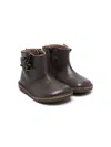 Pèpè Floral-appliqué Leather Ankle Boots In Brown