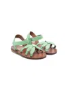 Pèpè Floral-detail Open-toe Sandals In Green