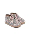 Pèpè Floral-print Ankle Boots In Blue