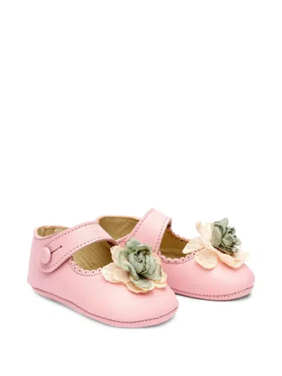 Pèpè Babies' Floral-appliqué Ballet Flats In Pink