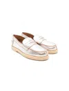 Pèpè François Metallic Penny Loafers In Silver