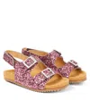 Pèpè Galassia Glitter Sandals In Pink