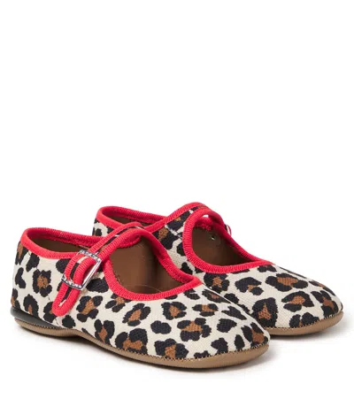 Pèpè Kids'  Glauco Ballet Flats In Animal Print
