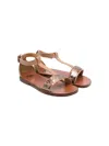 Pèpè Glitter-detail Leather Sandals In 褐色