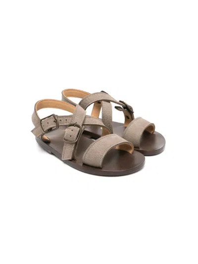 Pèpè Kids' Guido Nubuck Sandals In 灰色