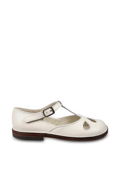 Pèpè Kids' Ivory Ballet Flats For Girl In White