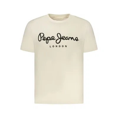Pepe Jeans Beige Cotton Men's T-shirt In Neutral