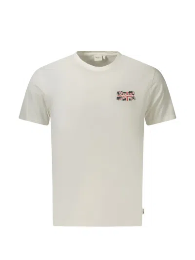 Pepe Jeans Bianco Cotton Men T-shirt In Neutral