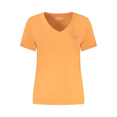 Pepe Jeans Cotton Tops & Women's T-shirt In Orange