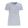 Pepe Jeans Blue Cotton Tops & Women's T-shirt