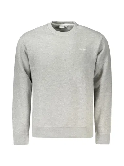 Pepe Jeans Logo-detail Crew-neck Cotton Sweatshirt In Gray