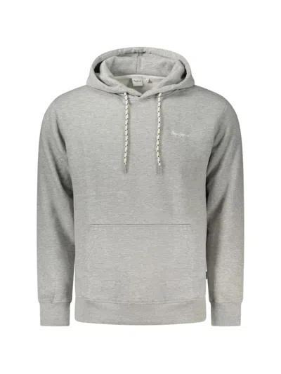Pepe Jeans Logo-embroidered Hoodie In Gray