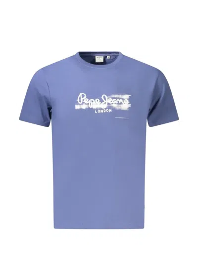Pepe Jeans Logo-print Cotton T-shirt In Blue