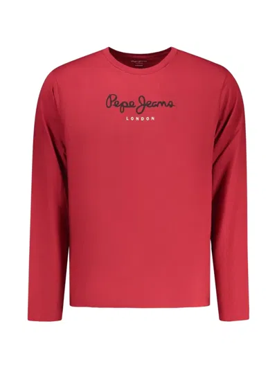 Pepe Jeans Logo-printed Long-sleeved T-shirt In Red