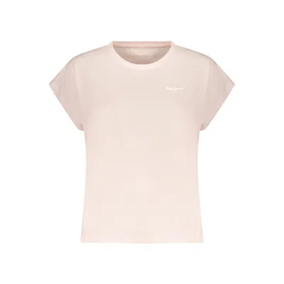 Pepe Jeans Pink Cotton T-shirt In Neutral