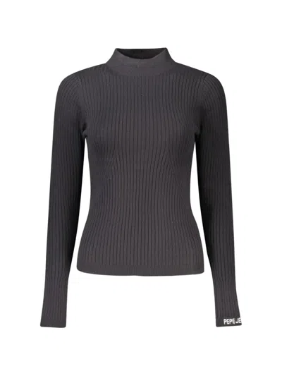 Pepe Jeans Ribbed-knit Turtleneck Sweater In Black