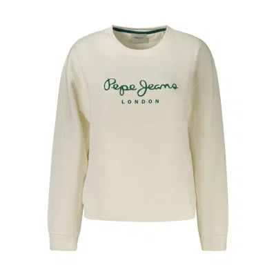 Pepe Jeans White Cotton Blend Women's Sweatshirt In Multi