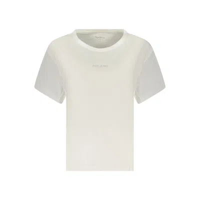 Pepe Jeans White Cotton T-shirt In Purple