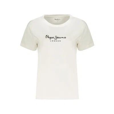Pepe Jeans White Cotton T-shirt In Purple