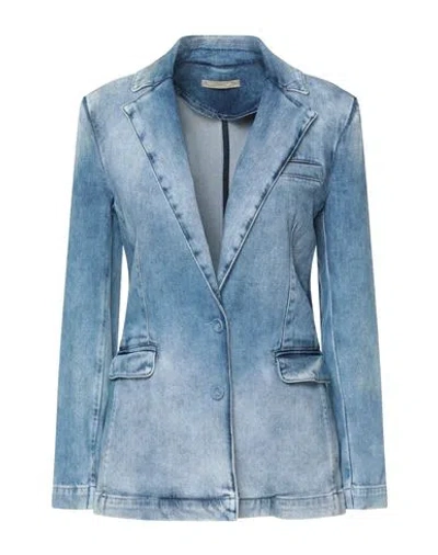 Pepe Jeans Woman Blazer Blue Size 10 Cotton, Elastane