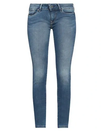 Pepe Jeans Woman Jeans Blue Size 26w-30l Cotton, Polyester, Elastane