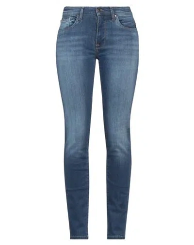Pepe Jeans Woman Jeans Blue Size 30w-32l Cotton, Elastomultiester, Elastane