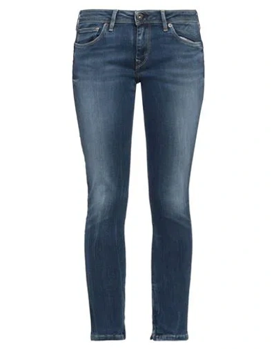 Pepe Jeans Woman Jeans Blue Size 34w-28l Cotton, Polyester, Elastane