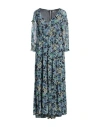 Pepe Jeans Woman Midi Dress Azure Size M Polyester In Blue