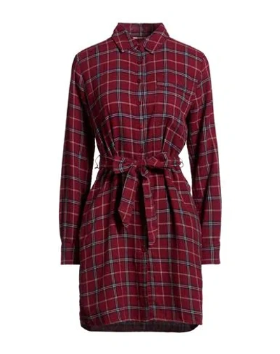 Pepe Jeans Woman Mini Dress Burgundy Size Xs Cotton