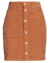Pepe Jeans Woman Mini Skirt Camel Size S Cotton, Elastane In Neutral