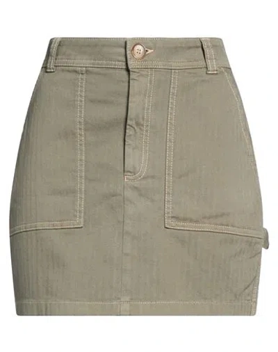 Pepe Jeans Woman Mini Skirt Military Green Size Xs Cotton, Elastane
