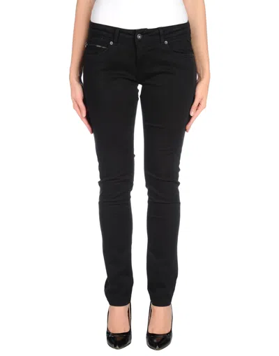 PEPE JEANS PEPE JEANS WOMAN PANTS BLACK SIZE 25W-32L COTTON, ELASTANE