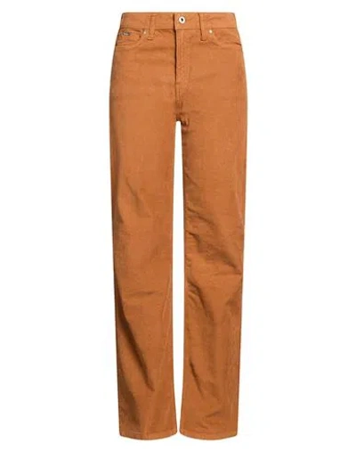 Pepe Jeans Woman Pants Brown Size 26w-32l Cotton, Elastane In Orange