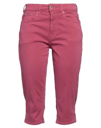 Pepe Jeans Woman Shorts & Bermuda Shorts Magenta Size 27 Cotton, Elastane